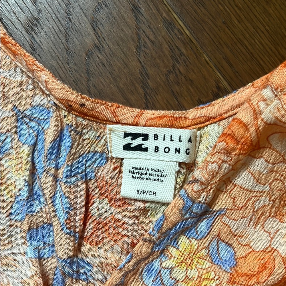 Billabong Orange and Blue Floral Dress